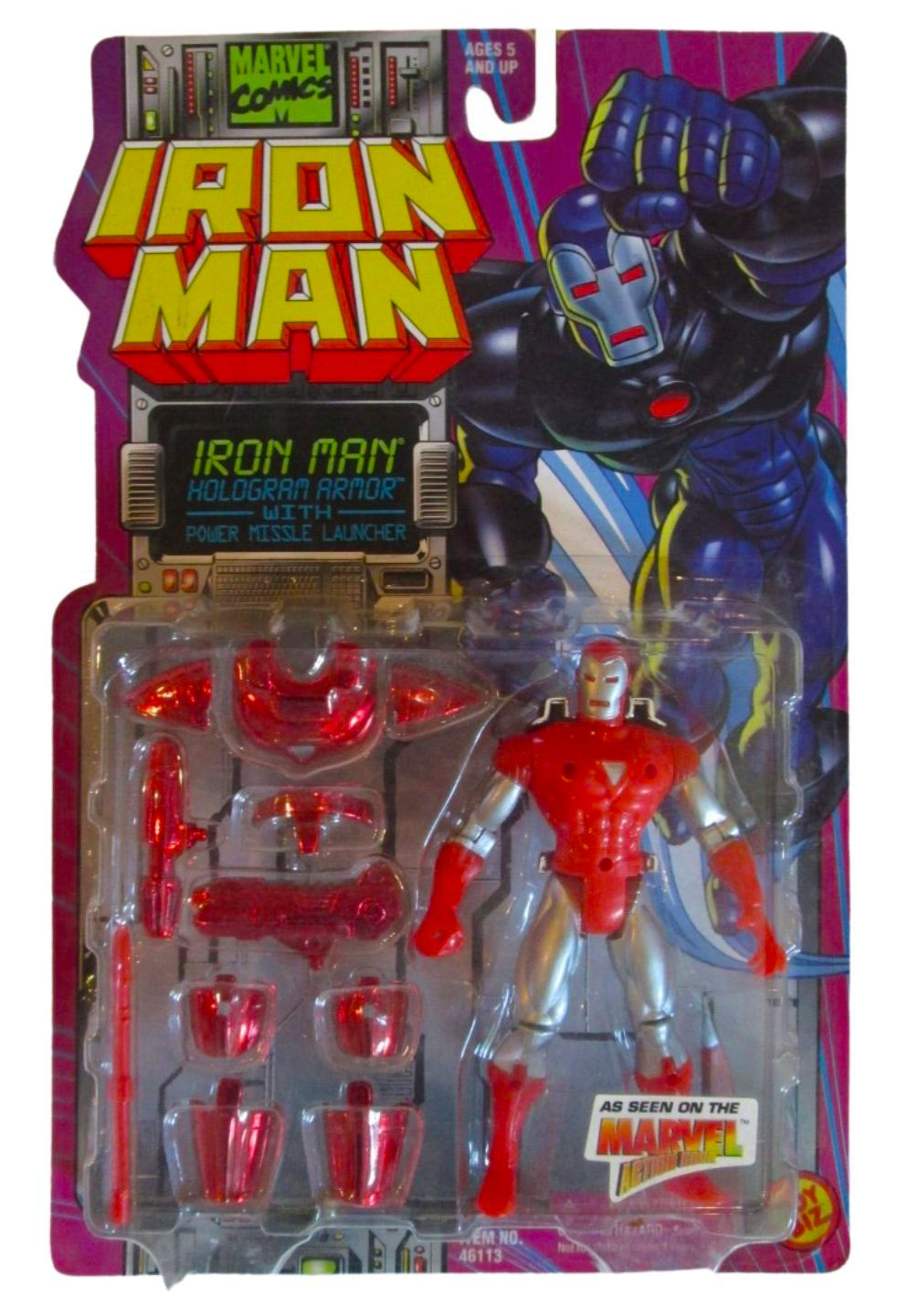 Toy Biz Marvel Iron Man Hologram Armor 5-Inch Scale Action Figure ...